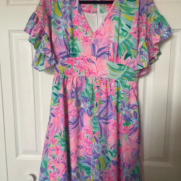 Lilly Pulitzer Dresses & Skirts - Lilly Pulitzer Pink and Green Floral dress